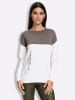 Heine Pullover in taupe-ecru-gemustert