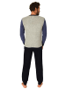 NORMANN Frottee Pyjama Schlafanzug & Bündchen - 82483 in blau