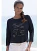 LASCANA 3/4-Arm-Shirt in schwarz, silber