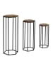 KADIMA DESIGN Massivholz Beistelltisch Set mit Metallgestell, modernes Design