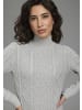 Laura Scott Strickkleid in hellgrau melange