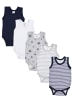 TupTam Baby Jungen Achselbody 5er Pack in grau/weiß