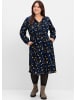 sheego Druckkleid in tiefblau-gemustert
