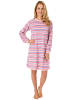 NORMANN Frottee Nachthemd Bündchen Streifen - 49313 in rosa