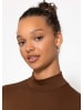 SASSYCLASSY Langarm Shirt mit Rollkragen in Braun