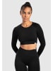 SMILODOX Crop Longsleeve Maysa in Schwarz