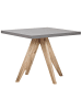 Beliani Gartentisch OLBIA in Grau/Heller Holzfarbton - (W) 90 x (H) 76 x (L) 90 cm