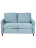 Beliani 2-Sitzer Sofa MARE in Blau/Braun - (W) 143 x (H) 88 x (L) 77 cm