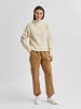 SELECTED FEMME Rollkragen Strickpullover mit Schlitzen SLFSELMA in Creme