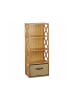 relaxdays Regal 4 Ablagen in Natur-Braun - (B)42 x (H)105 x (T)29 cm