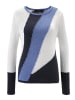 Aniston SELECTED Strickpullover in weiß-marine-hellblau