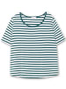 sheego T-Shirt in petrol-weiß