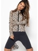 SASSYCLASSY Sportjacke mit Leo-Print in Beige