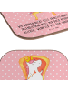 Mr. & Mrs. Panda gläseruntersetzer Einhorn Prinzessin mit Spruch in Rot Pastell