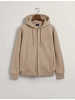 Gant REG TONAL SHIELD ZIP HOODIE in Warm Khaki