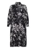 KAFFE curve Kleid KCmona Regular fit in Black/White Painted Flower