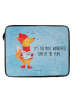 Mr. & Mrs. Panda Laptop Sleeve Fuchs Sänger mit Spruch in Eisblau