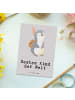 Mr. & Mrs. Panda Postkarte Pinguin Bestes Kind der Welt mit Spruch in Grau Pastell