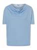 More & More feminines Shirt mit Wasserfall-Ausschnitt in skyblue
