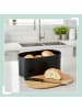 relaxdays Brotkasten in Schwarz - (B)34 x (H)15,5 x (T)18,5 cm