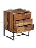 FineBuy Nachttisch in Braun / Sheesham / 50x40x65