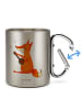 Mr. & Mrs. Panda Thermotasse Fuchs Gitarre ohne Spruch in Silber