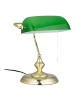 relaxdays Bankerlampe in Grün/ Messing - (H) 31 cm