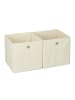 relaxdays 12x Aufbewahrungsbox in Beige - (B)30 x (H)30 x (T)30 cm