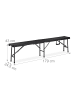 relaxdays 2x Bierbank in Schwarz - (B)179 x (H)43 x (T)24,5 cm