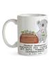 Mr. & Mrs. Panda Kaffeetasse Bestatter Herz mit Spruch in Weiß