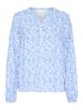 Kaffe Langarm-Bluse KAmathilde Loose fit in Blue/Chalk Graphic Print