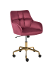 Beliani Bürostuhl PALMDALE in Rot/Schwarz/Gold - (W) 58 x (H) 87 x (L) 61 cm