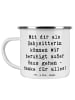 Mr. & Mrs. Panda Emaille Tasse Spruch Babysitter Dank mit Spruch in Weiß