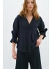 InWear Kurzarm-Bluse PegIW Lockere Passform in Marine Blue