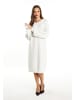 faina Damen Strickkleid in Wollweiss Melange Silber