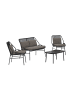 ebuy24 Sofaset Zakynthos (4-teilig) Schwarz 45 x 80 cm