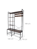 relaxdays Garderobe in Schwarz/Dunkelbraun - (B)120 x (H)190 x (T)40 cm