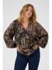 KAFFE curve Kurzarm-Bluse KCjamia Regular fit in Brown Graphic Print