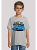 F4NT4STIC T-Shirt Blaues Rennauto in grau meliert