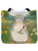 Mr. & Mrs. Panda Shopper Damen Chinchilla Blume Design ohne Spruch in Weiß