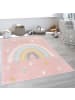 KADIMA DESIGN Kinderteppich Regenbogen Kinderzimmer in Rosa