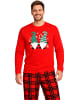United Labels Wichtel XMAS Schlafanzug Pyjama Set Langarm Oberteil mit Hose in rot/schwarz