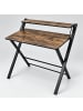relaxdays Schreibtisch in Braun/ Schwarz - (B)70 x (H)82 x (T)56 cm