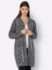 Comodo Longjacke in grau-meliert-schwarz-gemustert
