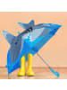relaxdays Kinder-Regenschirm "Hai" in Blau/ Grau