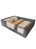ABRIHOME Polsterbett in Grau 140x190 cm mit Sicherheitsgittern Stofftasche Samt