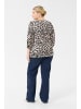 KAFFE curve Langarm-Bluse KCmegda in Brown Leopard