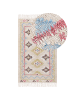 Beliani Geflochtener Teppich TERKOS in Bunt/Beige/Grün - (W) 80 x (H) 0.6 x (L) 150 cm