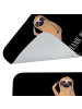 Mr. & Mrs. Panda Badteppich Faultier Vogel mit Spruch in Schwarz