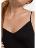 Hanro Spaghetti Top Cotton Seamless in Weiß / schwarz